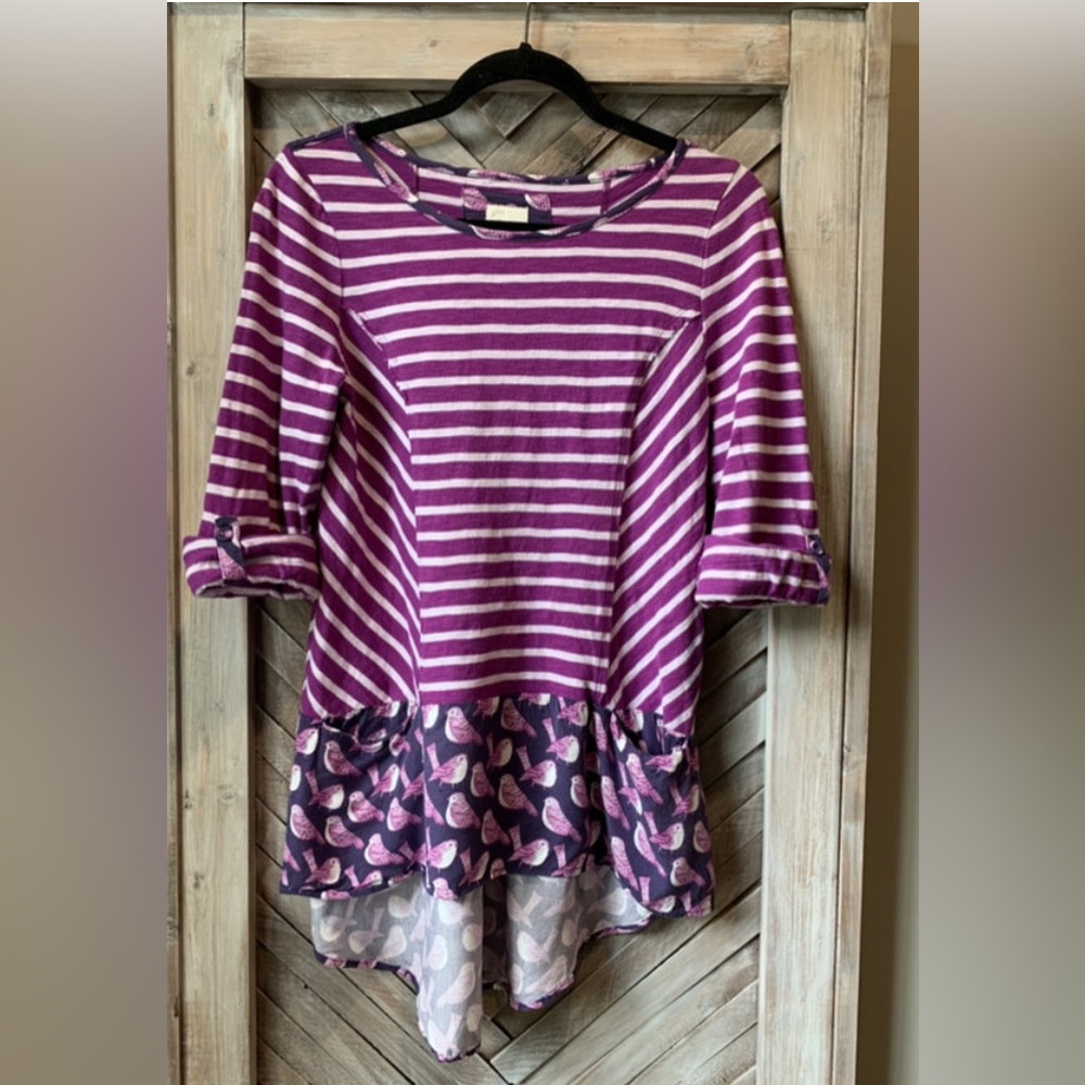 2-for-1 tees -- Anthropologie, Postmark, Fairley striped bird print top